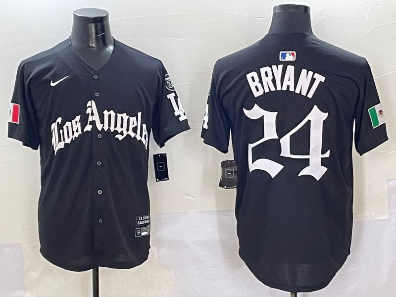 Men Los Angeles Dodgers #24 Bryant Black Five generations Joint Name 2025 Nike MLB Jersey style 1->->
